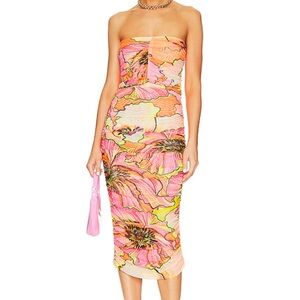 Agua Bendita Mesh Floral Dress